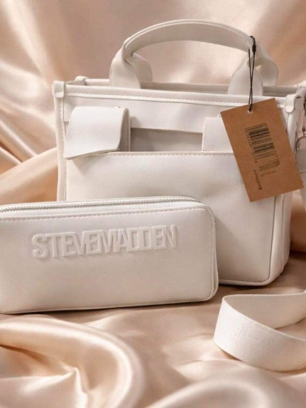Steve Madden White Crossbody Backpack